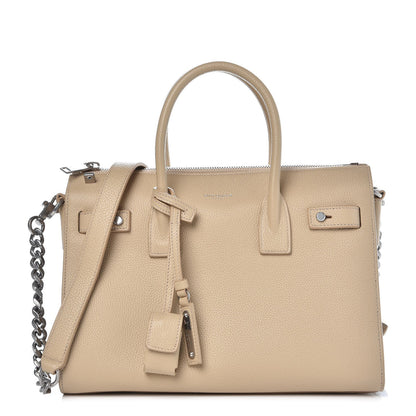 Saint Laurent Grained Calfskin Baby Souple Sac De Jour Dark Beige 1 of 7
