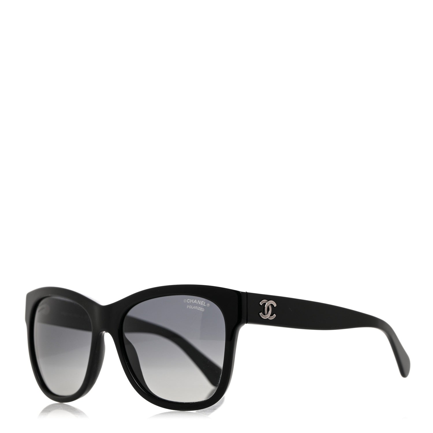 Chanel Acetate Polarized Square CC Sunglasses 5380 Black 1 of 8