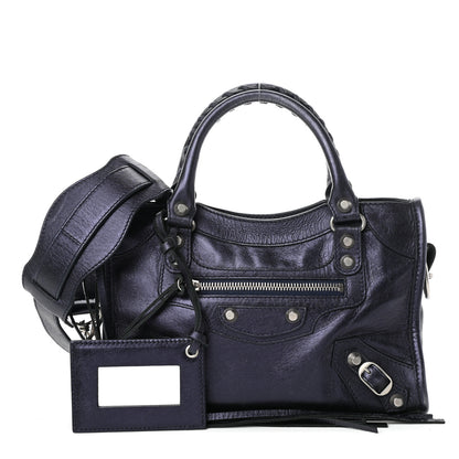 Balenciaga Metallic Agneau Classic Silver Hardware Mini City Maree 1 of 9