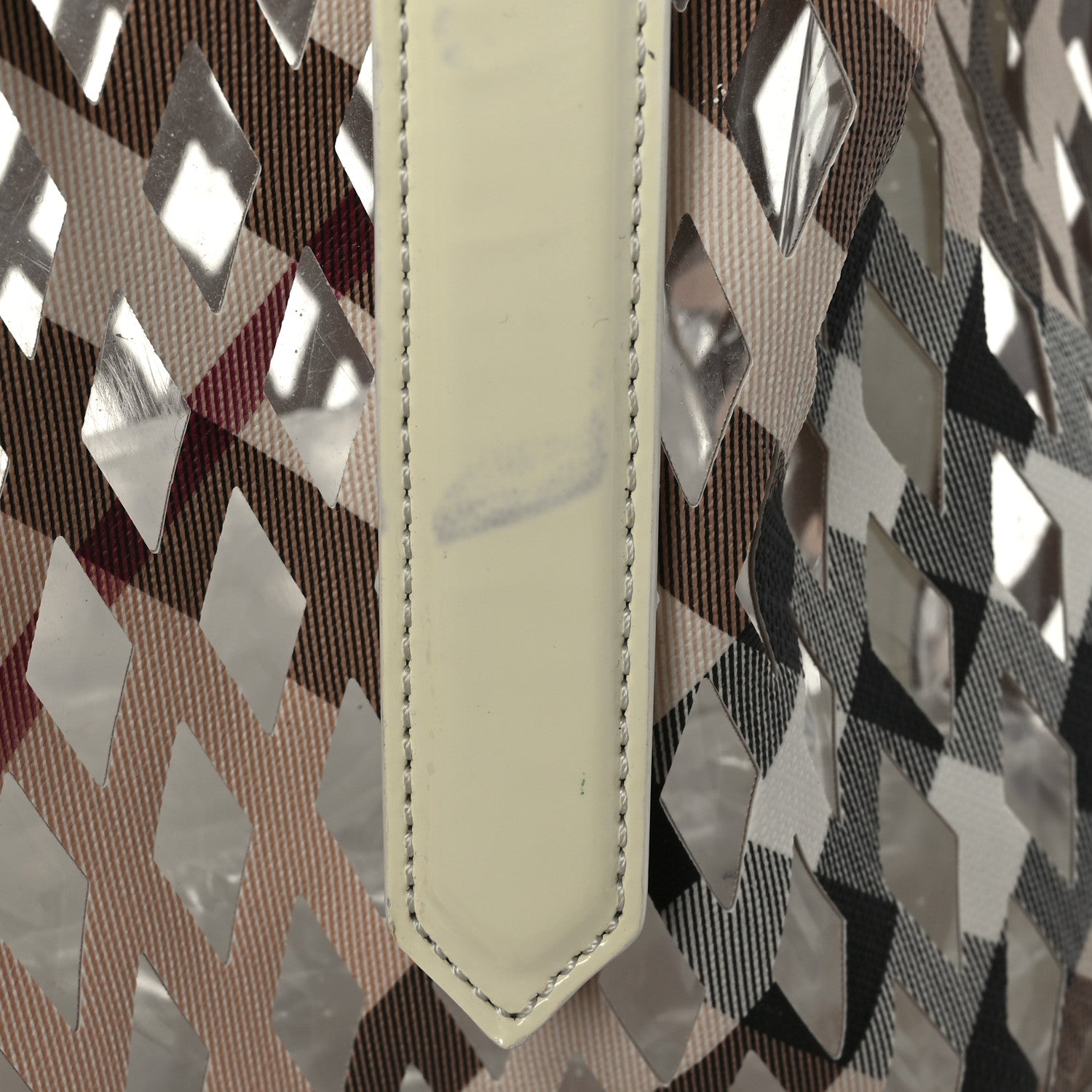 Burberry Supernova Check Net Drawstring Bag White 1227344