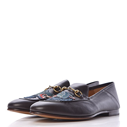 Gucci Lambskin Wolf Embroidered Mens Brixton Horsebit Loafers 13.5 Cocoa 3 of 12