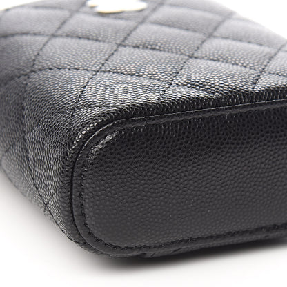 Chanel Caviar Quilted Small Vertical Coco Beauty Vanity Case With Chain Black 8 of 10