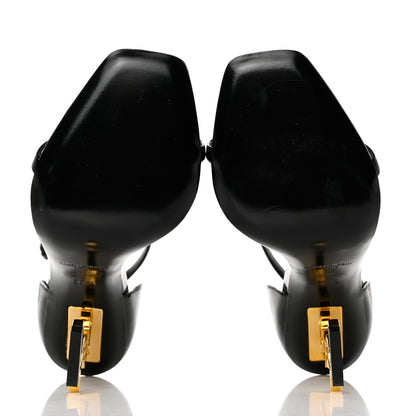 Saint Laurent Patent Calfskin Opyum 110 Sandals 37.5 Black Gold 5 of 8