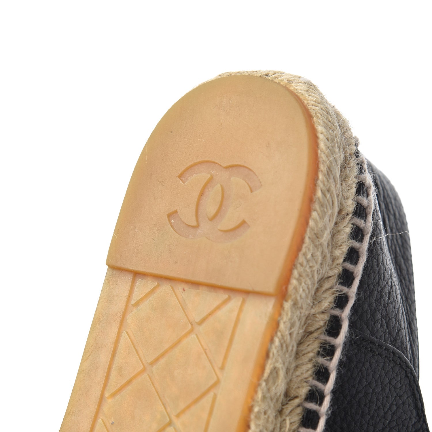 Chanel Grained Calfskin CC Espadrilles 39 Black 11 of 22