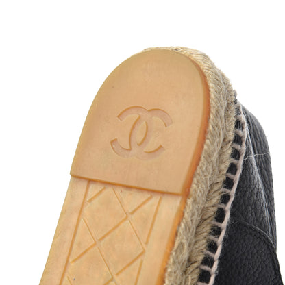 Chanel Grained Calfskin CC Espadrilles 39 Black 11 of 22