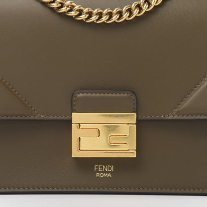 Fendi Vitello Grace Matte Small Kan U Shoulder Bag Wood 9 of 9