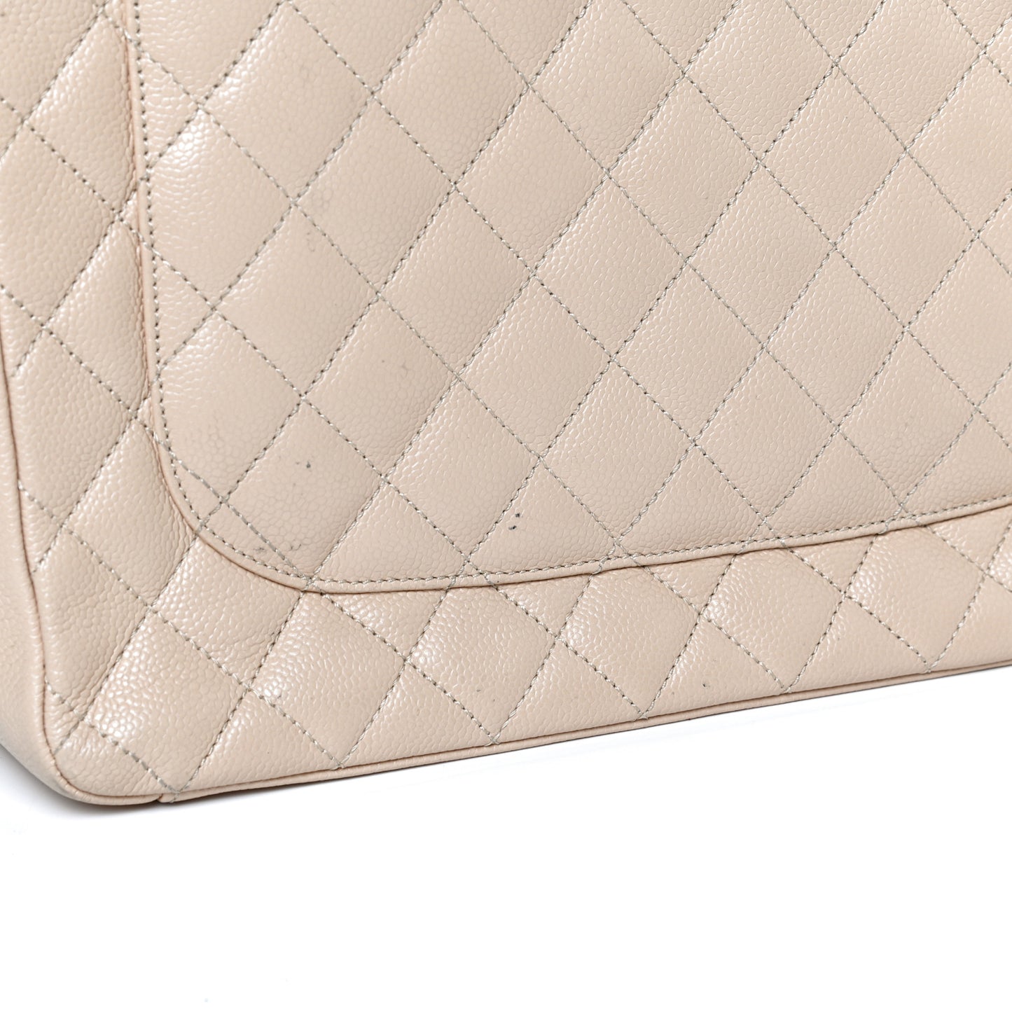 Caviar Quilted Grand Shopping Tote GST Beige Clair