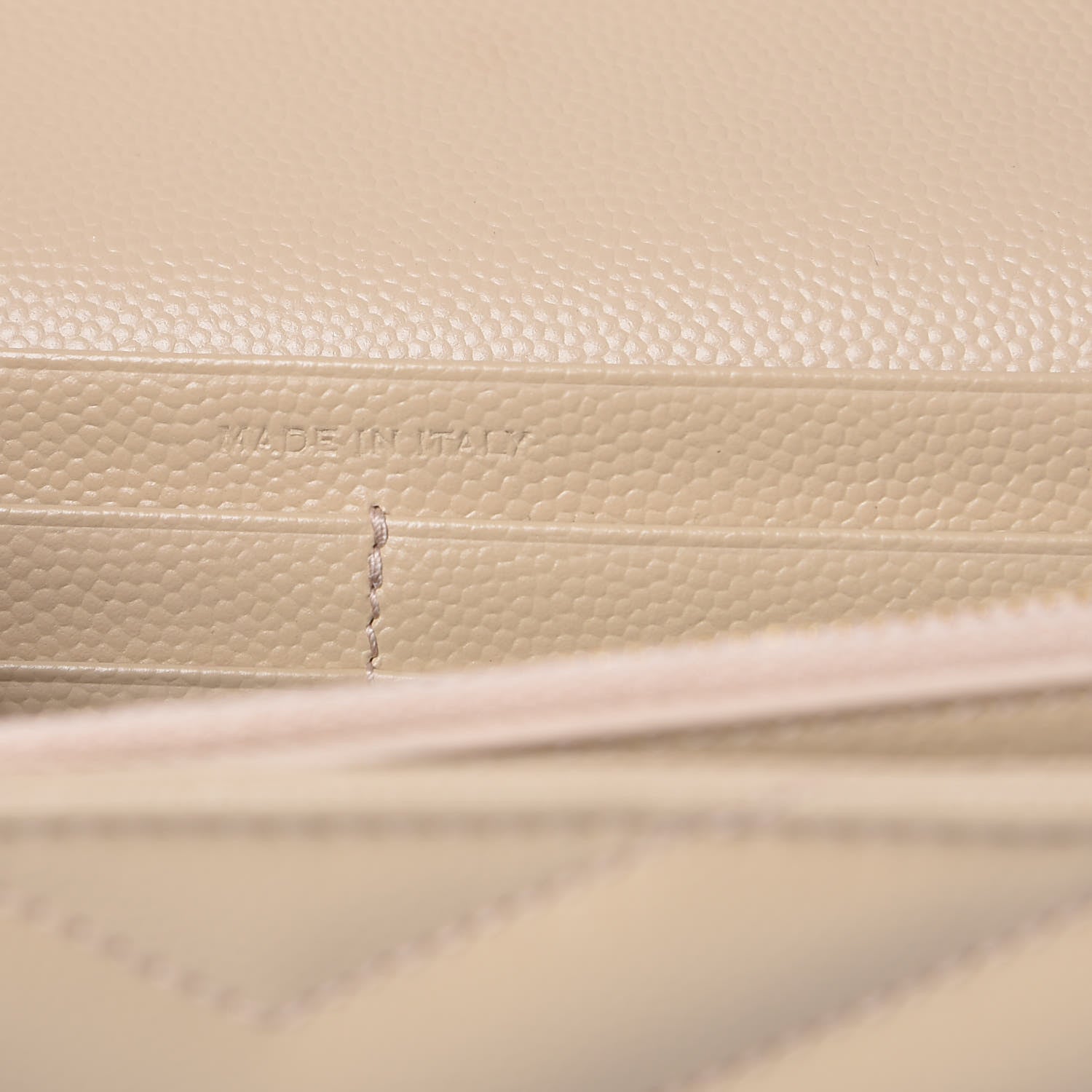 Saint Laurent Grain De Poudre Matelasse Chevron Monogram Chain Wallet Nude Powder 7 of 10