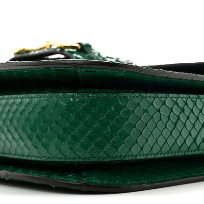 Gucci Snakeskin Horsebit 1955 Shoulder Bag Green 10 of 13