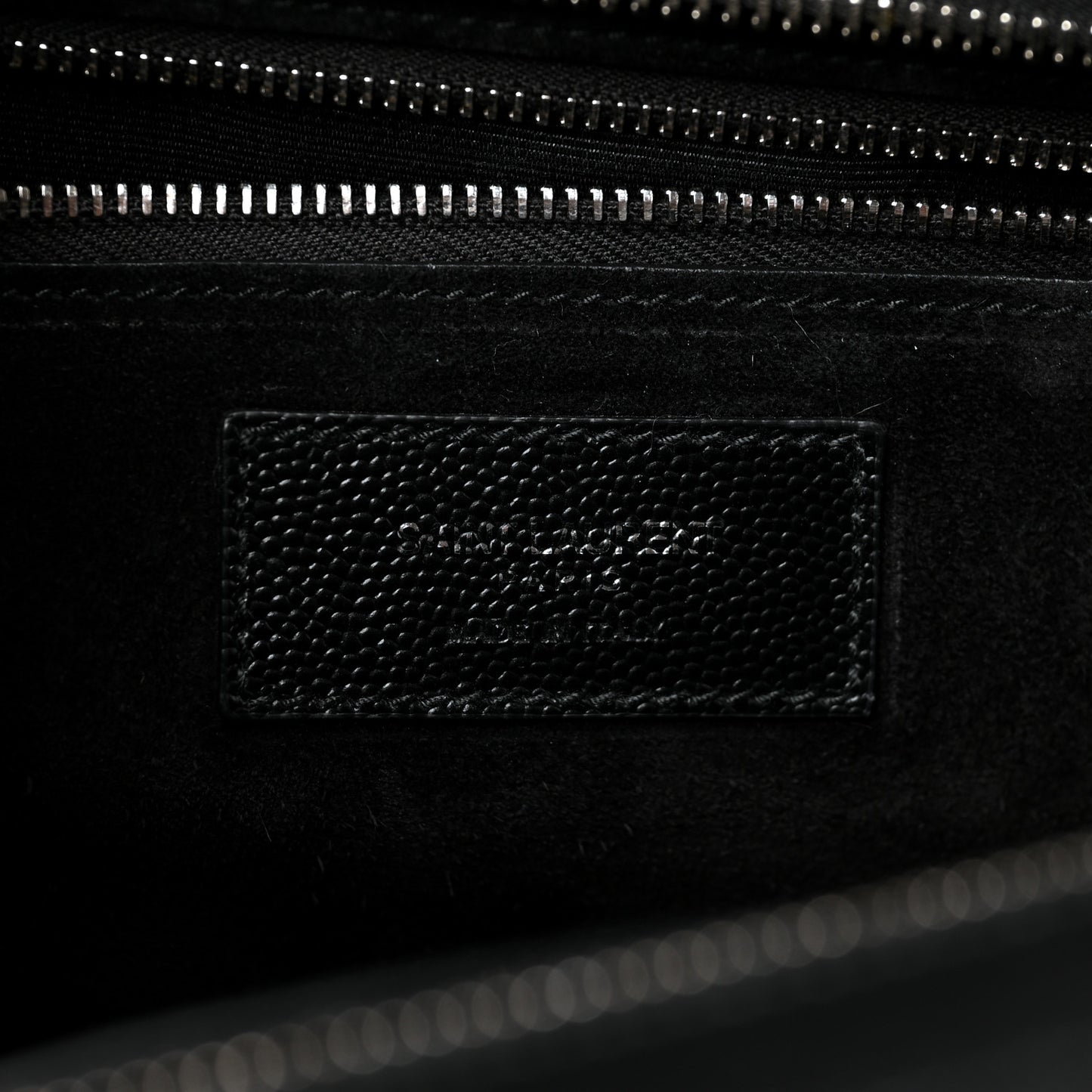 Grained Calfskin Small Cabas Rive Gauche Black