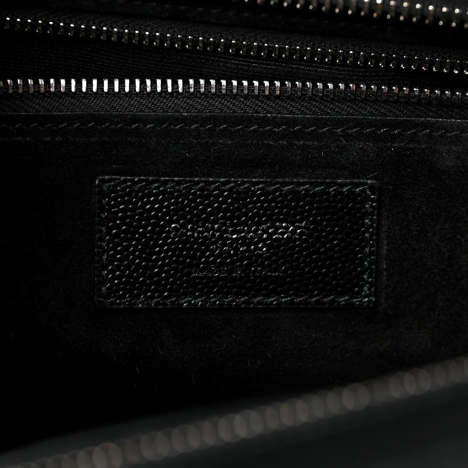 Saint Laurent Grained Calfskin Small Cabas Rive Gauche Black 6 of 9