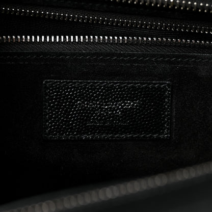 Saint Laurent Grained Calfskin Small Cabas Rive Gauche Black 6 of 9
