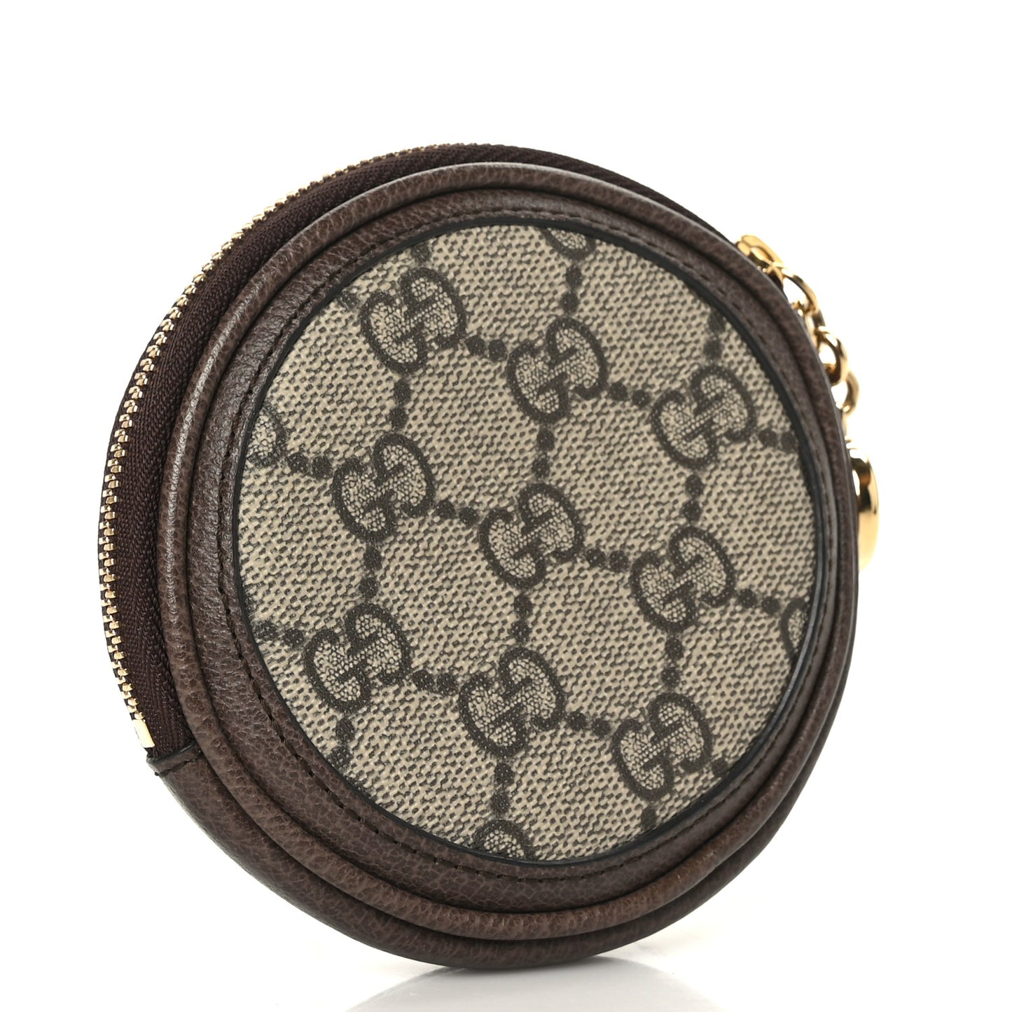 GG Supreme Monogram Web Ophidia Round Coin Purse Beige New Acero