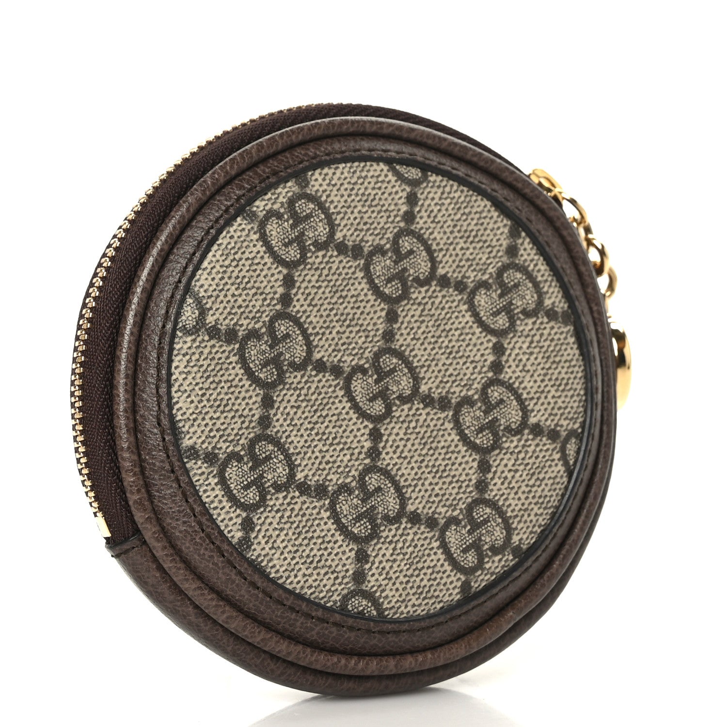 Gucci GG Supreme Monogram Web Ophidia Round Coin Purse Beige New Acero 3 of 7