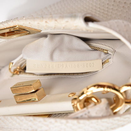 Fendi Python Mini Peekaboo Iconic Satchel White 8 of 14
