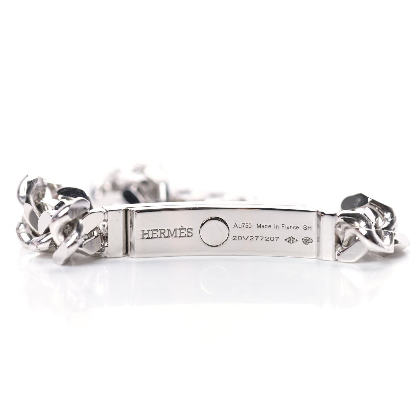 18K White Gold Diamond TPM Kelly Gourmette Bracelet SH