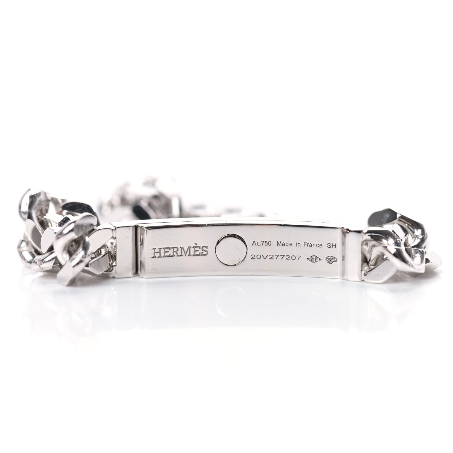 Hermes 18K White Gold Diamond TPM Kelly Gourmette Bracelet SH 4 of 5