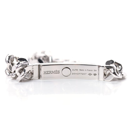 Hermes 18K White Gold Diamond TPM Kelly Gourmette Bracelet SH 4 of 5
