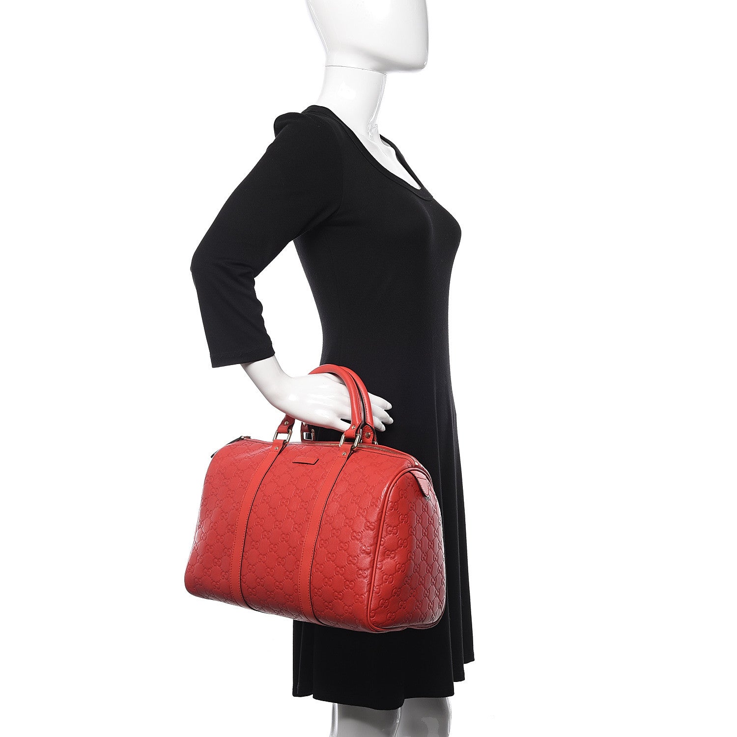 Gucci Guccissima Vitello Tender Medium Joy Boston Sporting Red 2 of 9