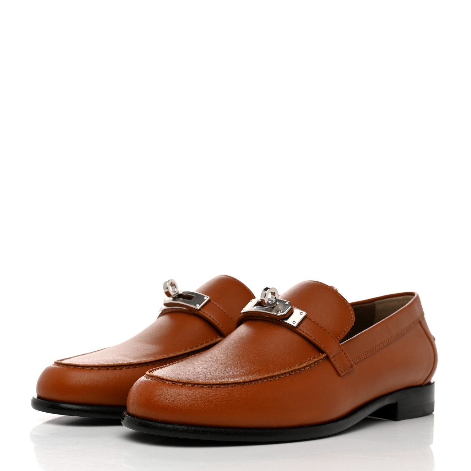 Hermes Calfskin Womens Destin Loafer 37 Naturel 3 of 9