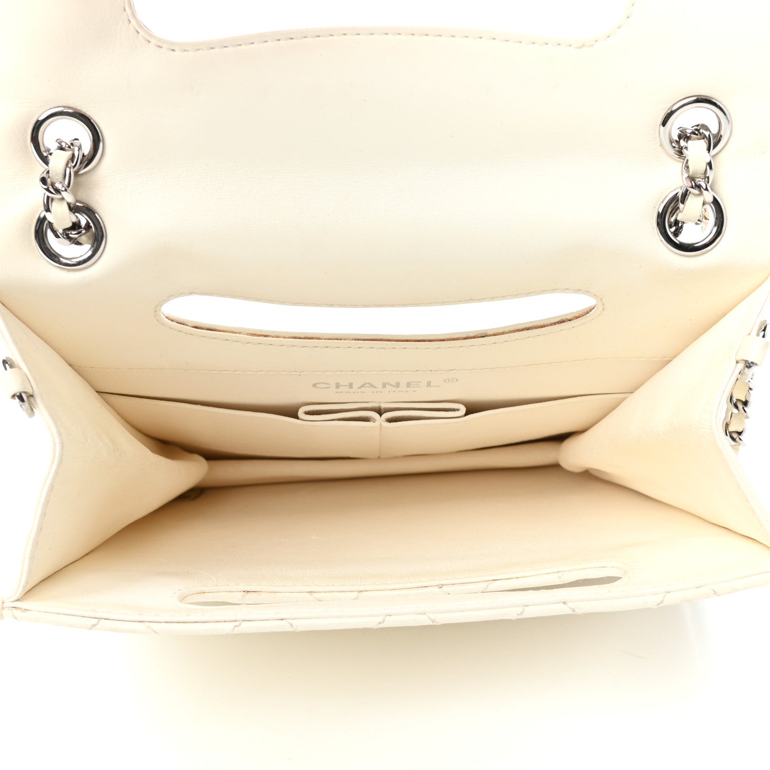 Chanel Lambskin Top Handle Logo Flap White 5 of 10
