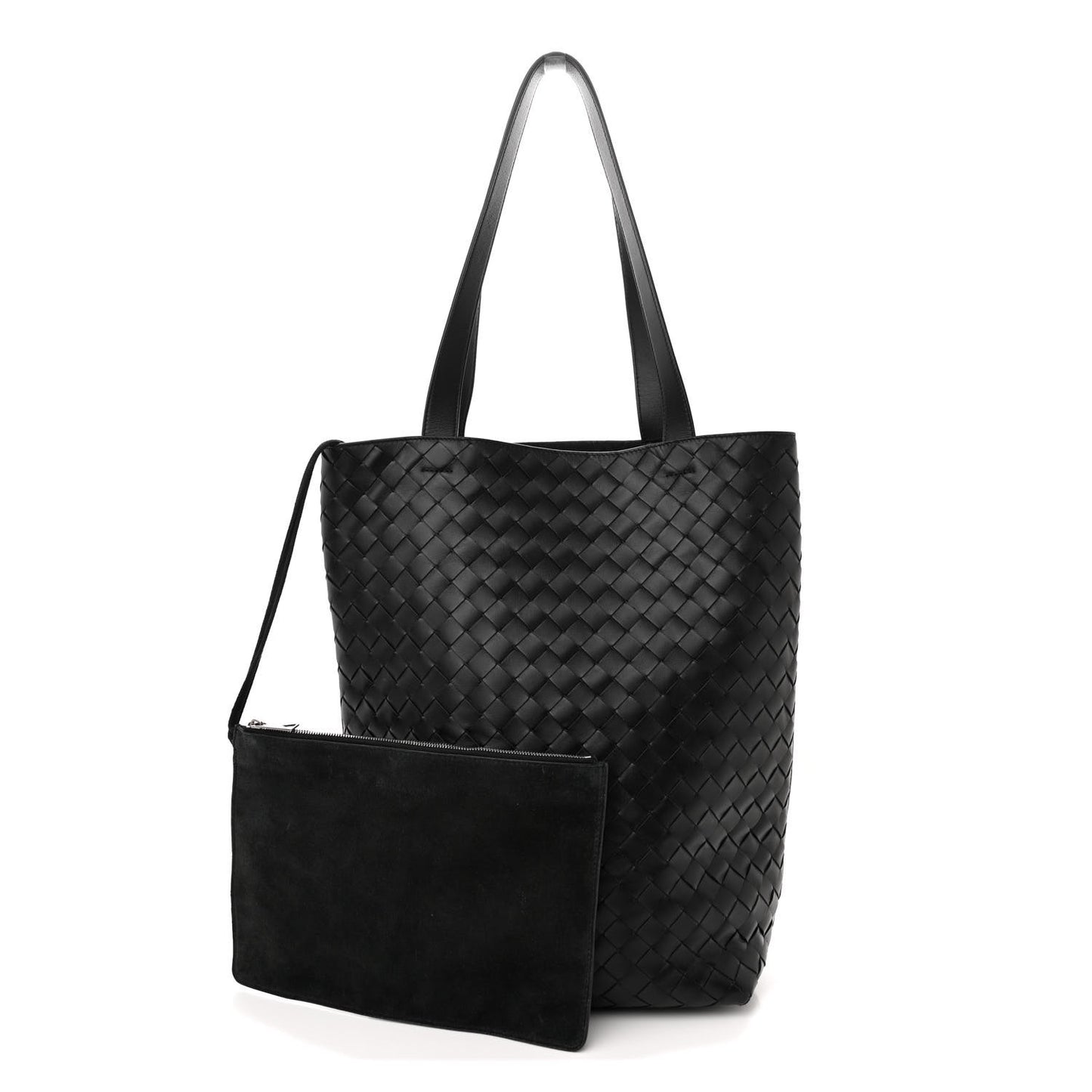 Calfskin Intrecciato Small Tote Bag Black