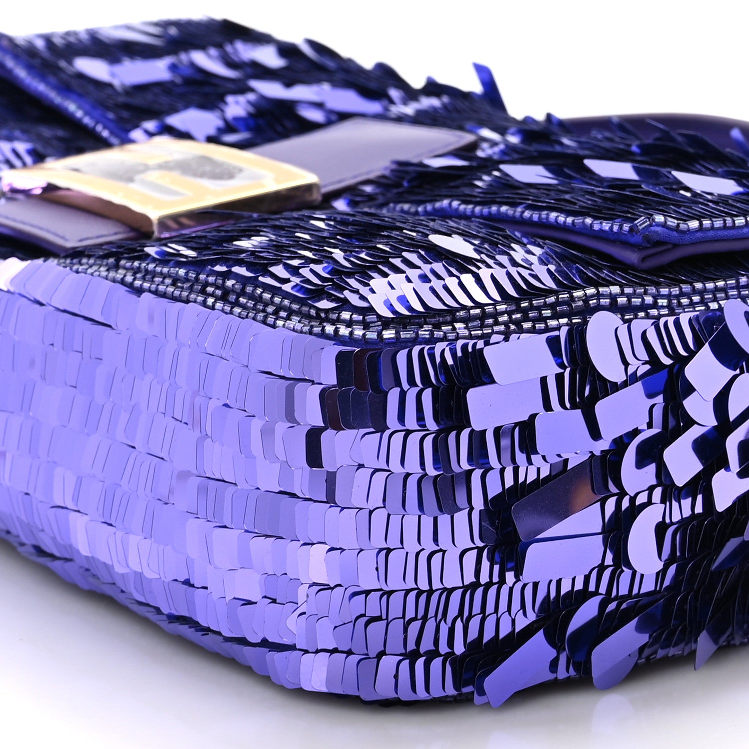 Fendi Sequin Paillettes Shiny Nappa Sex and the City Baguette Viola Purple Rain 10 of 11