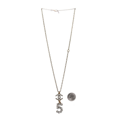 Chanel Crystal City of Light CC Necklace Pendant Gold 3 of 5