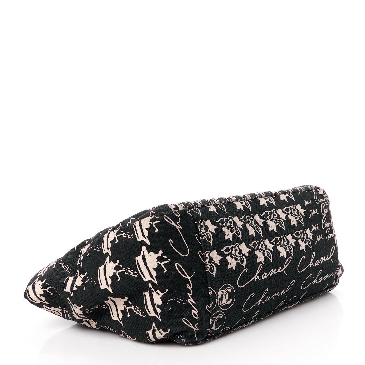 Chanel Canvas Camellia Flower Tote Black 4 of 11