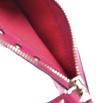 Valentino Garavani Pebbled Calfskin Rockstud Coin Case Card Holder Disco Pink 4 of 8