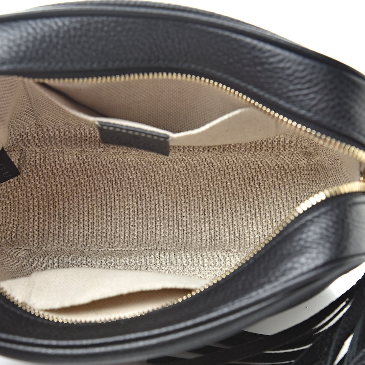 Pebbled Calfskin Small Soho Disco Bag Black