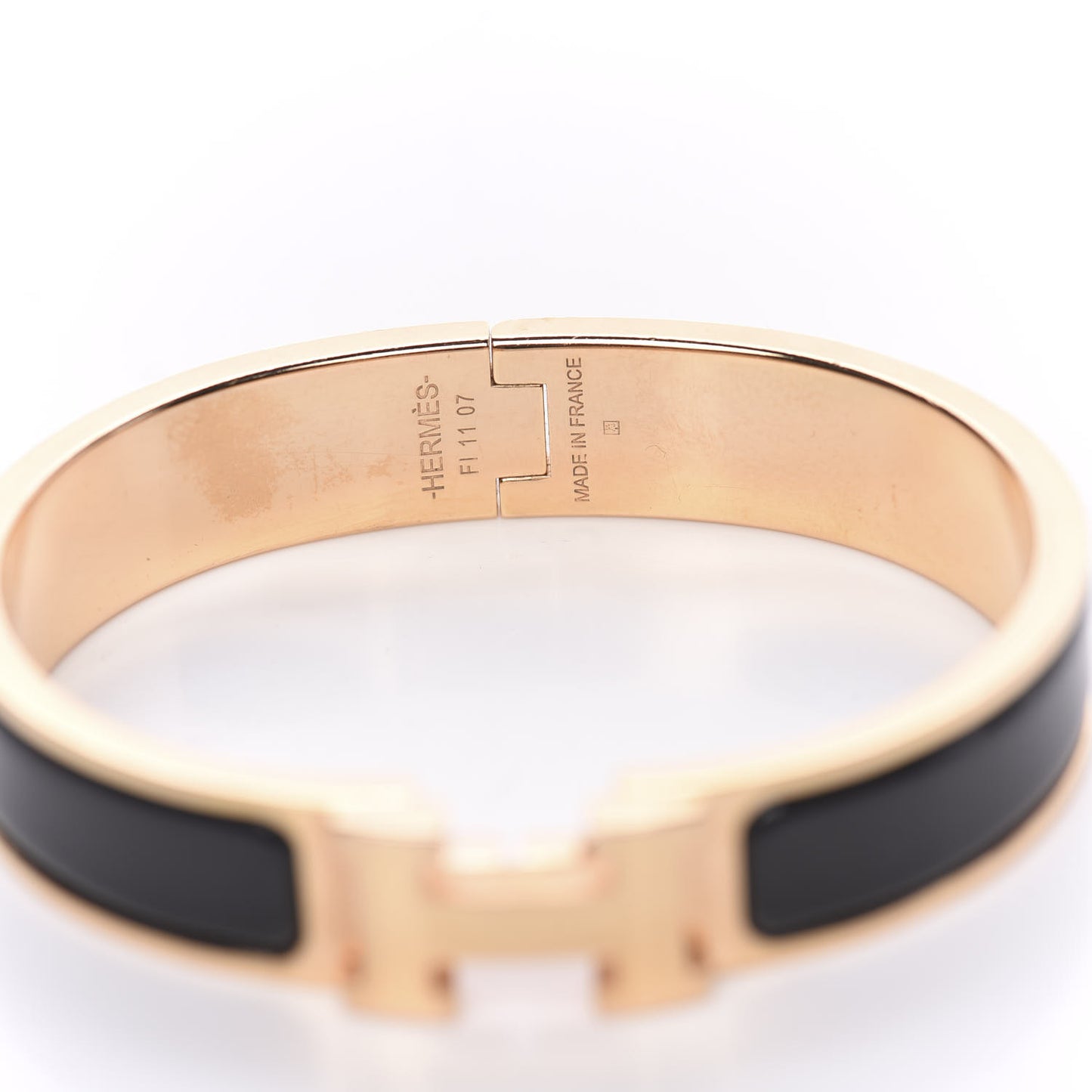 Enamel Narrow Clic Clac H Bracelet PM Black