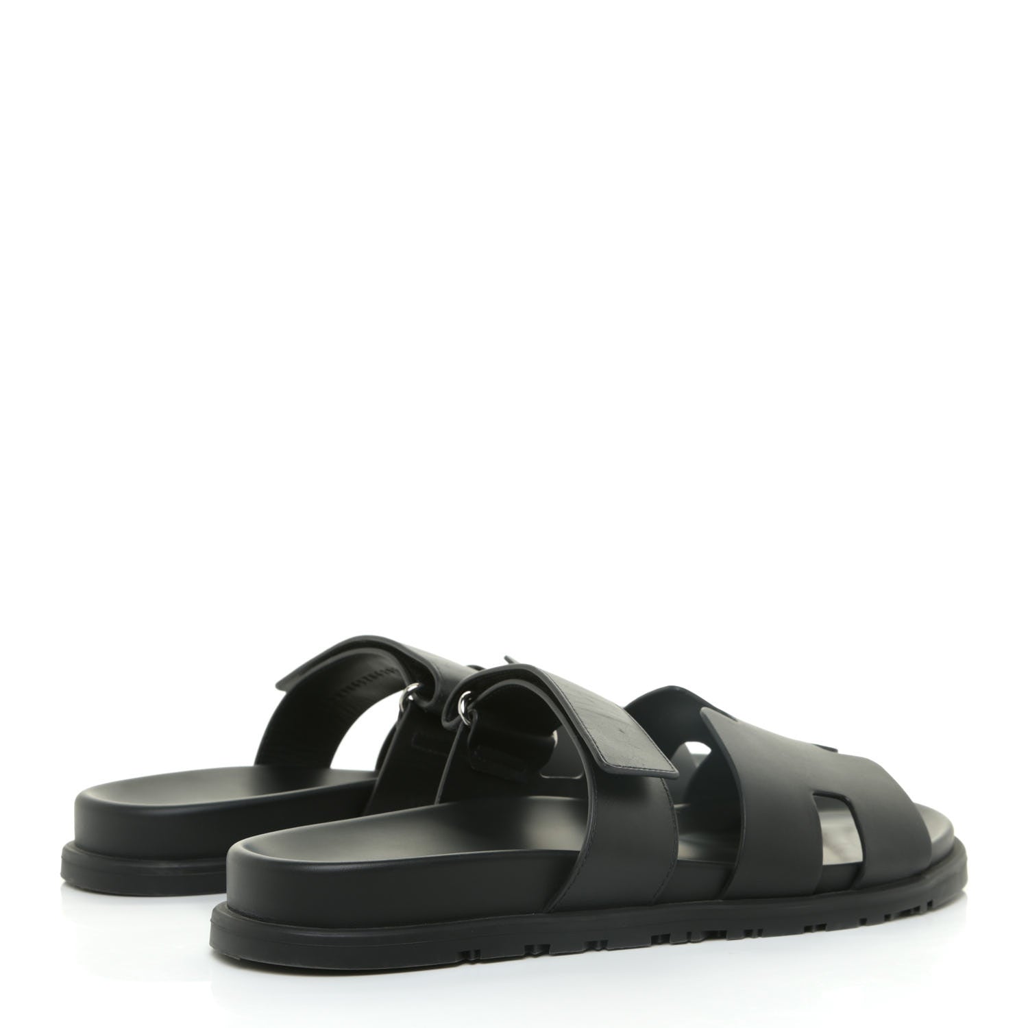 Hermes Calfskin Mens Chypre Sandals 42 Black 4 of 15