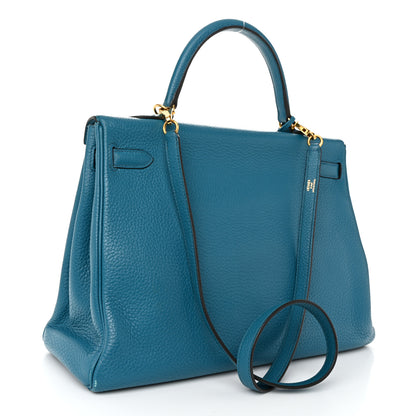 Hermes Taurillon Clemence Kelly Retourne 35 Bleu Izmir 3 of 13