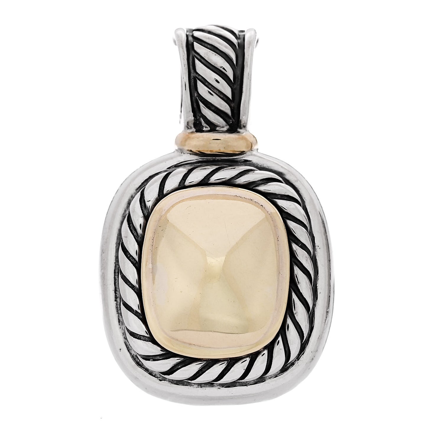 Sterling Silver 14K Gold Dome 12mm Albion Enhancer Pendant