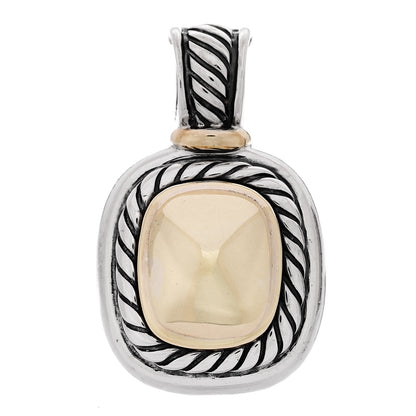 David Yurman Sterling Silver 14K Gold Dome 12mm Albion Enhancer Pendant 1 of 4