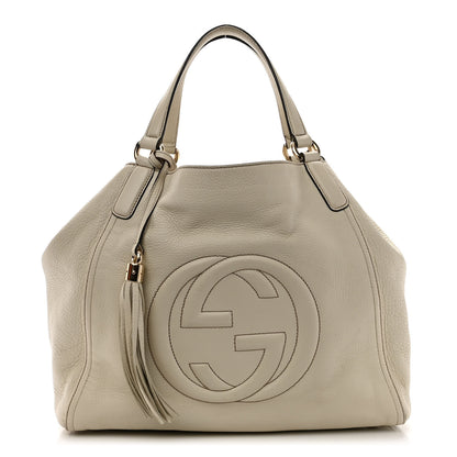 Gucci Pebbled Calfskin Medium Soho Shoulder Bag Off White 1 of 14