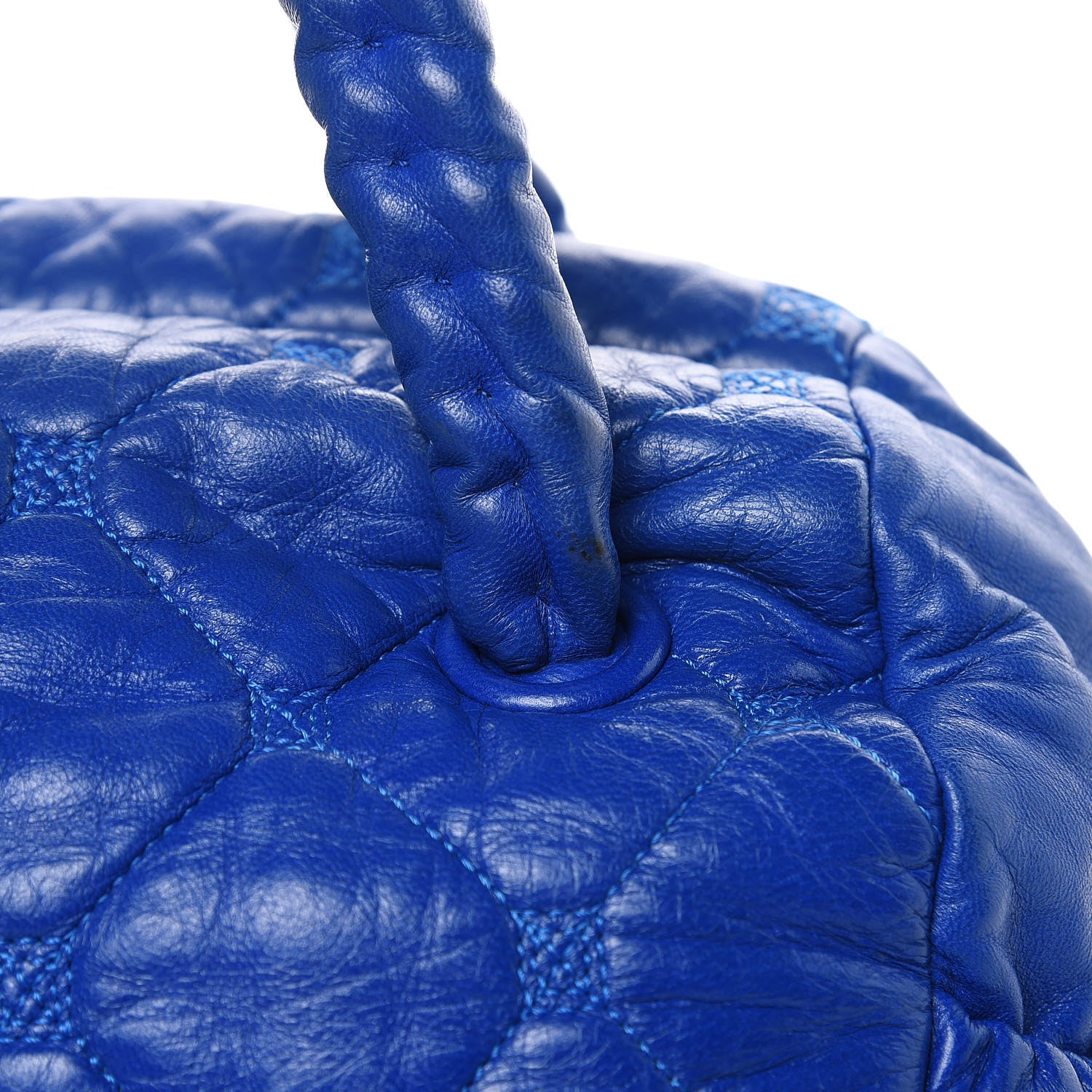 Chanel Lambskin Quilted Hidden Chain Bowler Blue 17 of 21