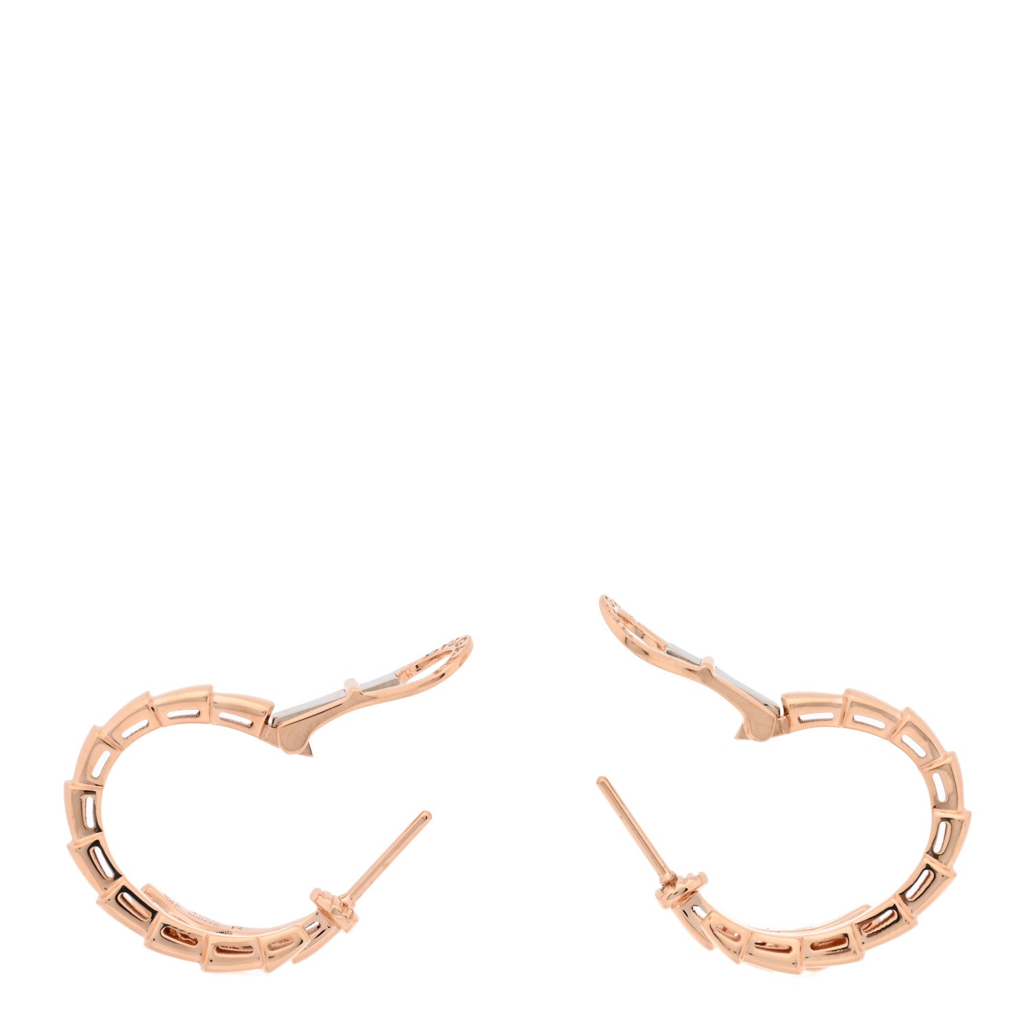 Bulgari 18K Rose Gold Serpenti Viper Hoop Earrings 3 of 6