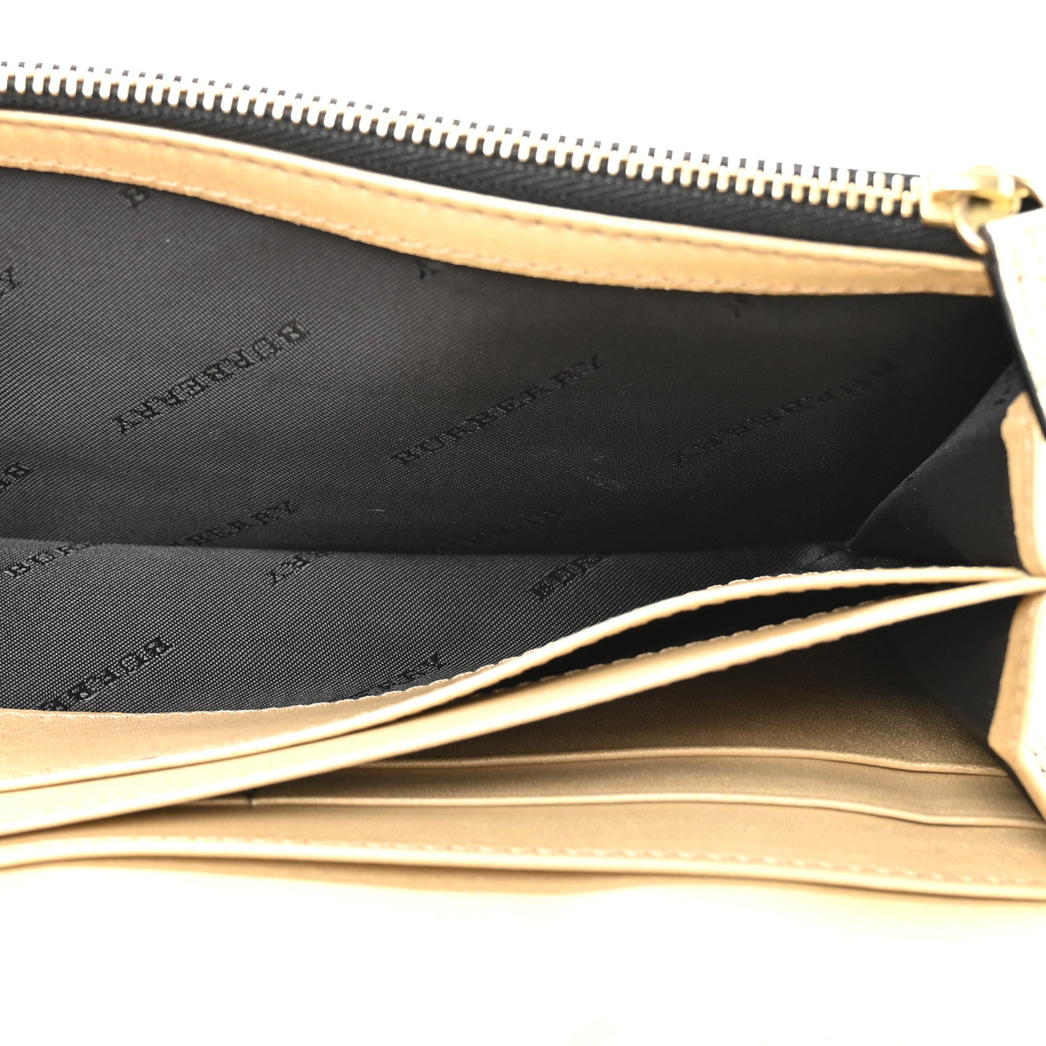 Burberry Metallic Heritage Grain Penrose Bow Continental Wallet Gold 5 of 9