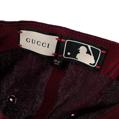 Gucci X MLB Cotton NY Yankees Baseball Hat 57-61 Lacquer 9 of 9