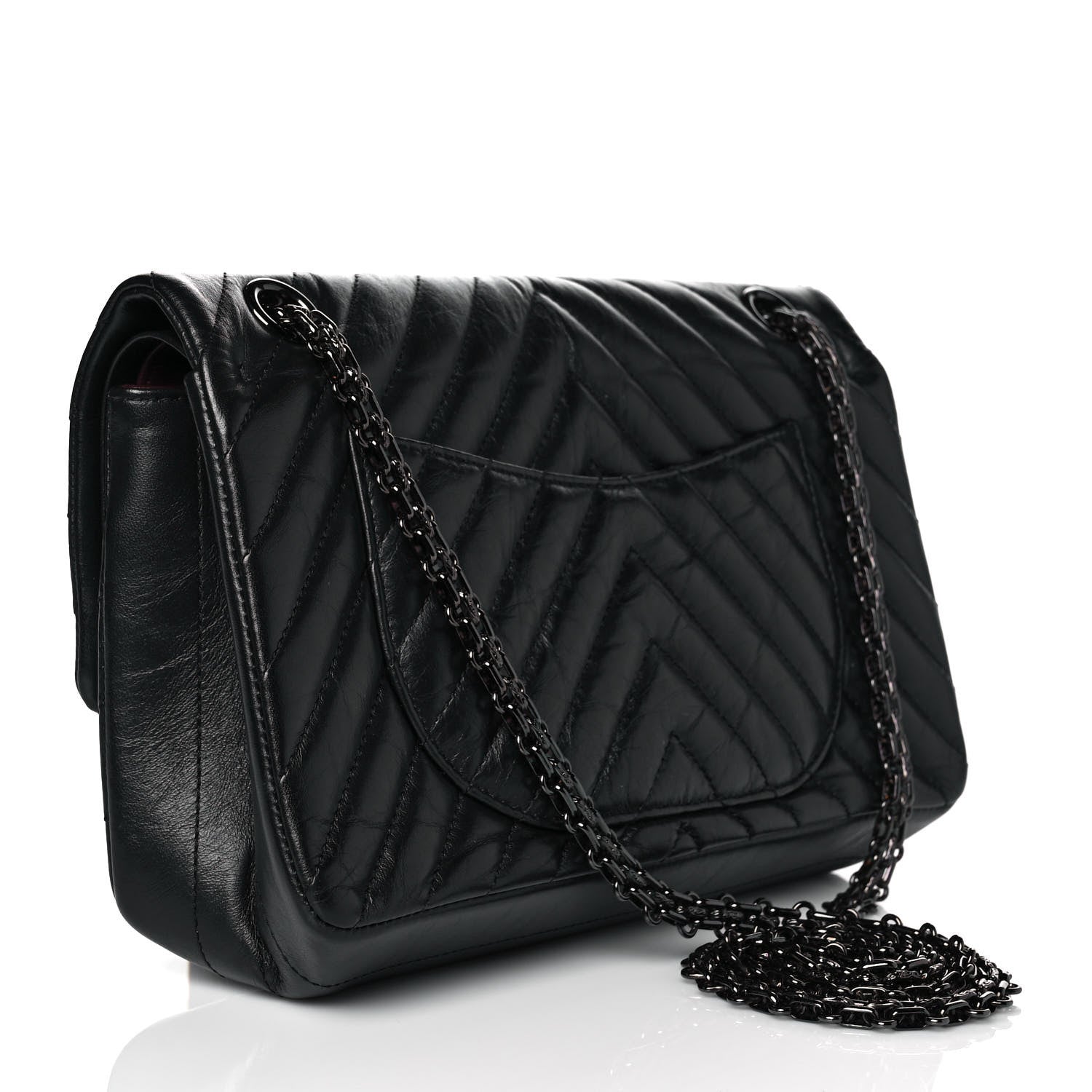 Chanel Aged Calfskin Chevron Quilted 2.55 Reissue 225 Flap So Black 3 of 11