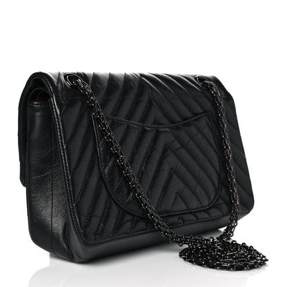 Chanel Aged Calfskin Chevron Quilted 2.55 Reissue 225 Flap So Black 3 of 11