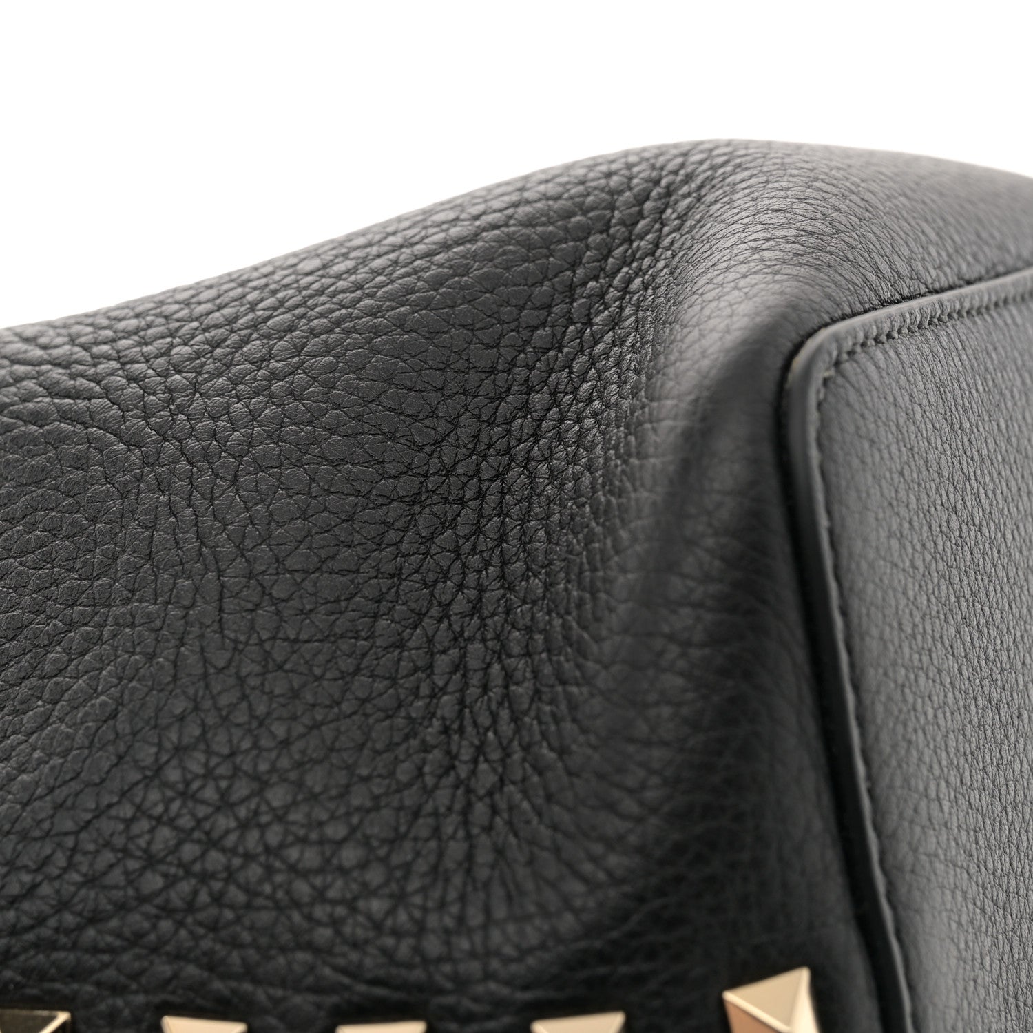Valentino Garavani Grained Calfskin Rockstud Bucket Bag Black 10 of 10