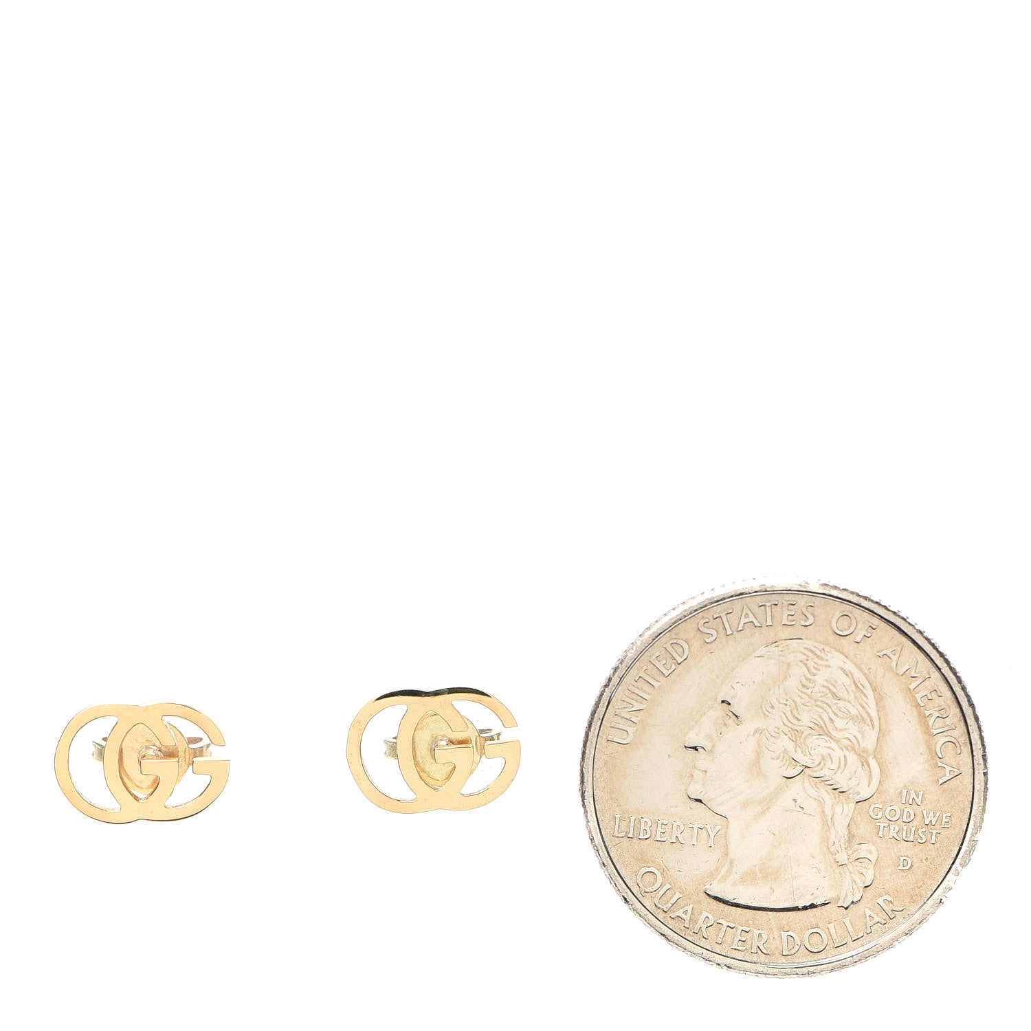 Gucci 18K Yellow Gold GG Tissue Stud Earrings 2 of 6