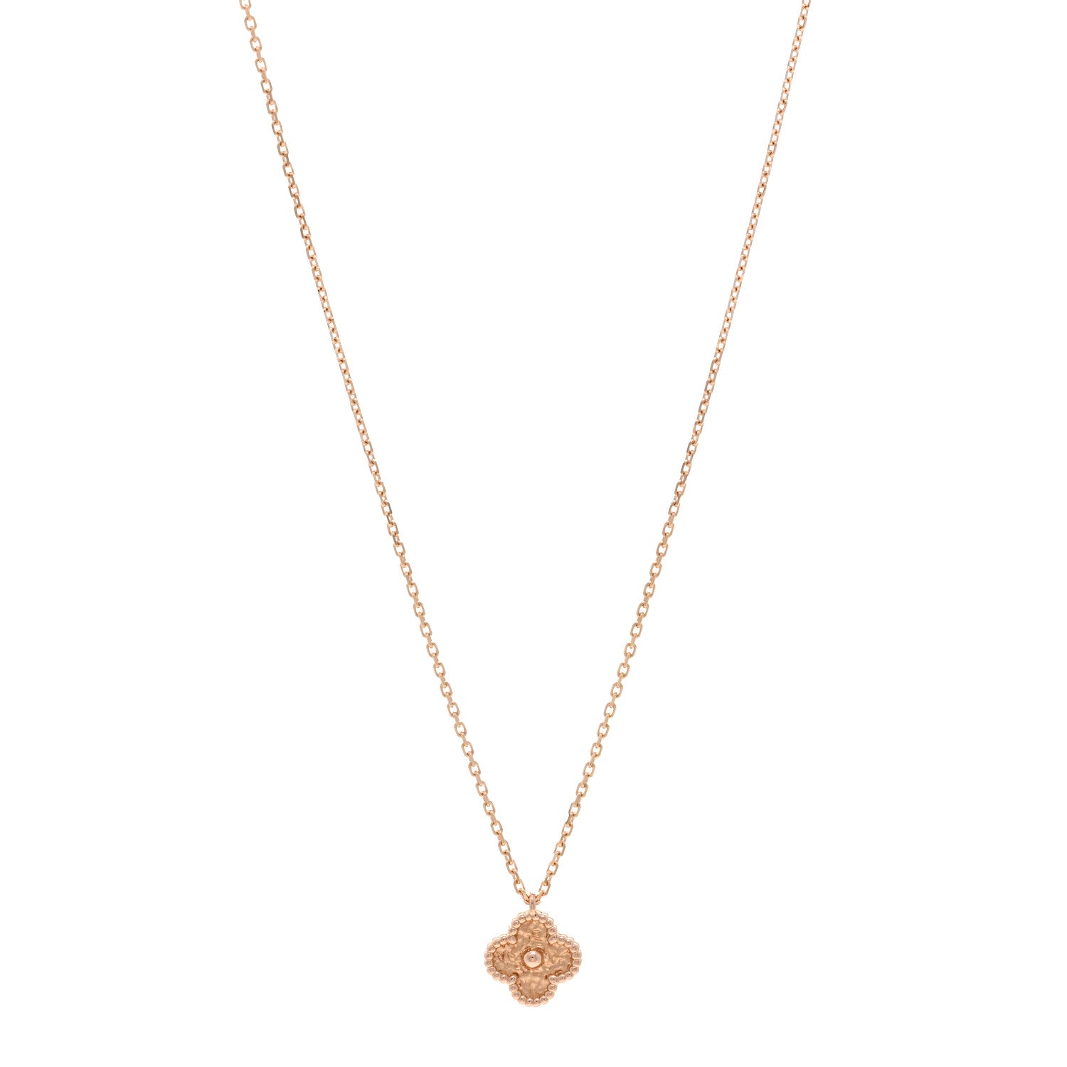 Van Cleef & Arpels 18K Rose Gold Sweet Alhambra Pendant Necklace 1 of 5