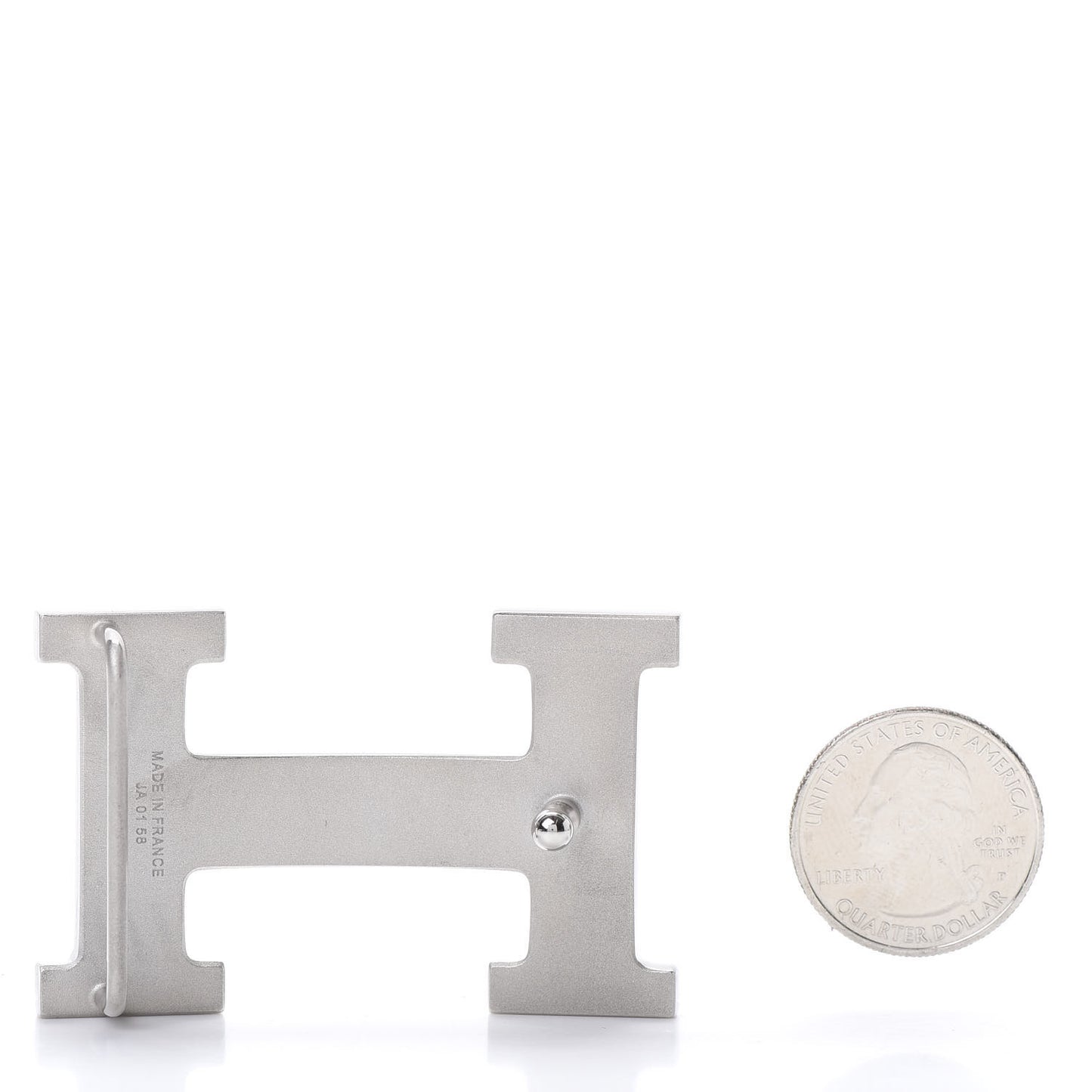 Polished Palladium 32mm H Belt Buckle Silver