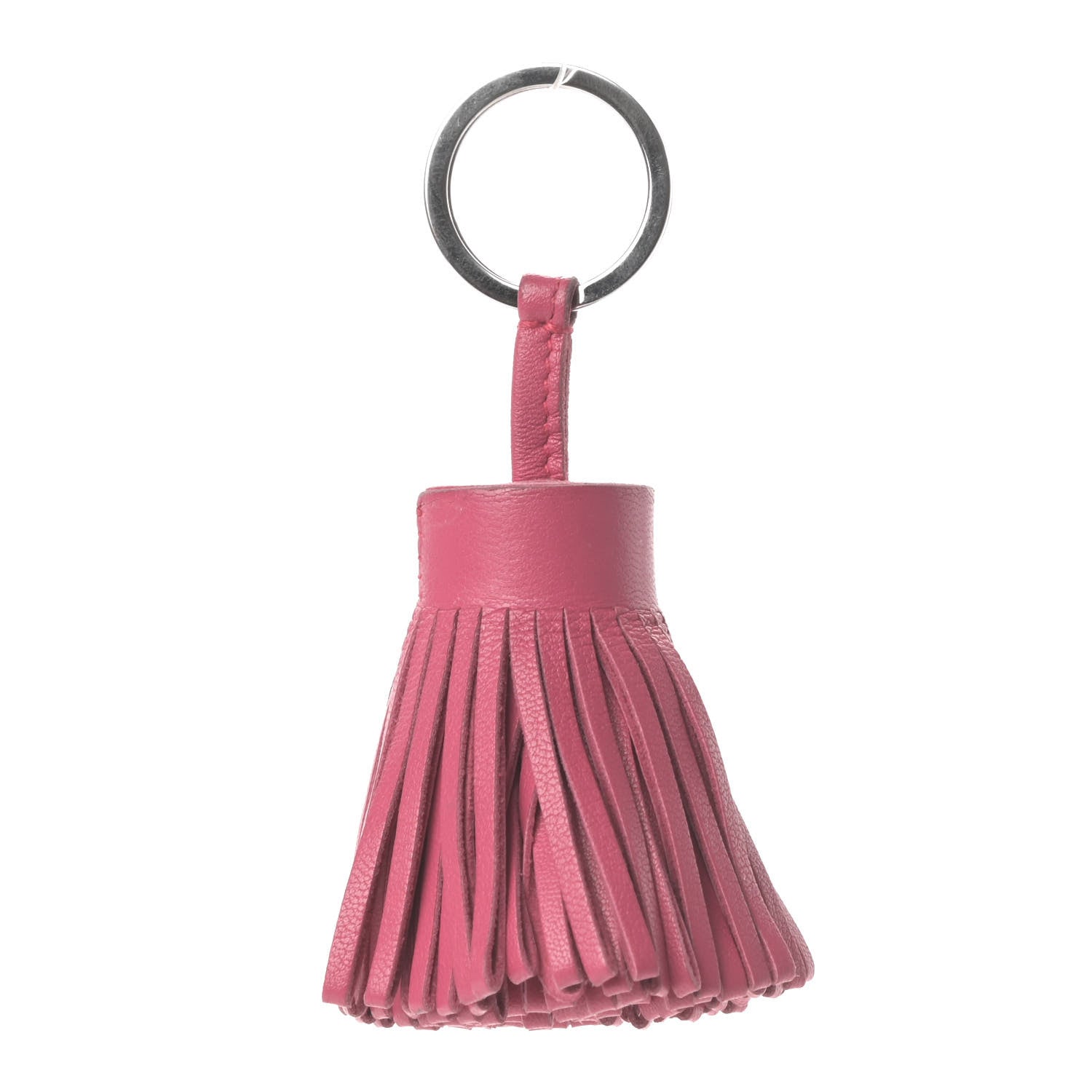 Hermes Lambskin Carmen Tassel Key Holder Rose Azalee 1 of 4