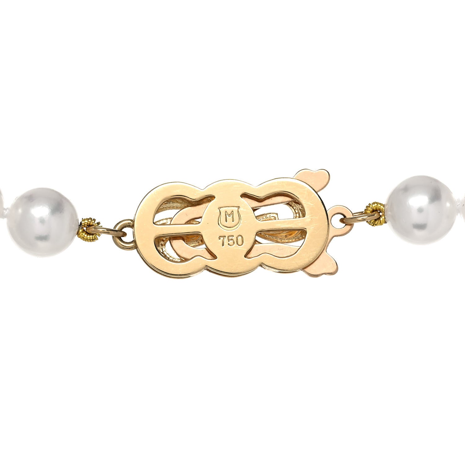 Mikimoto 18K Yellow Gold Akoya Pearl 6-7mm Strand Necklace 16.5" 4 of 4