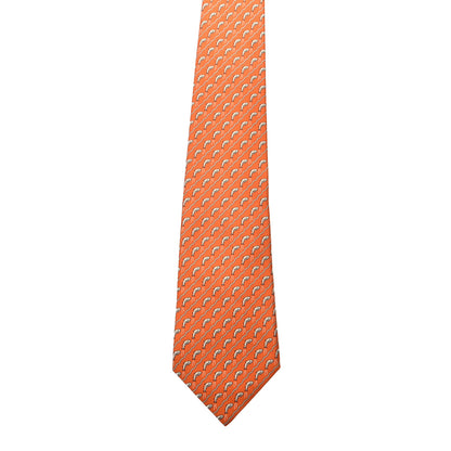 Hermes Silk Mens Tie Orange 2 of 5